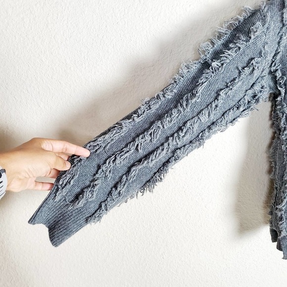 Lumiere Gray Knit Wool Blend Long Sleeves Contemporary Sweater New Size Large - Picture 3 of 10